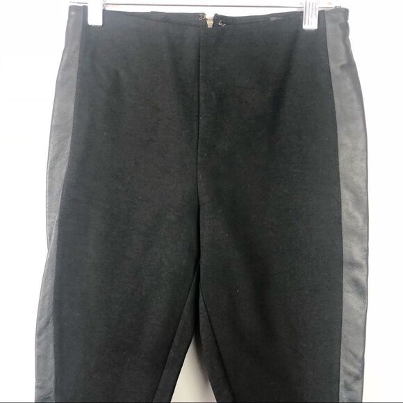 J. Crew | Black Pixie Pants with Leather Stripe - Picture 4 of 8
